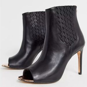 Ted baker London leather peep toe boots